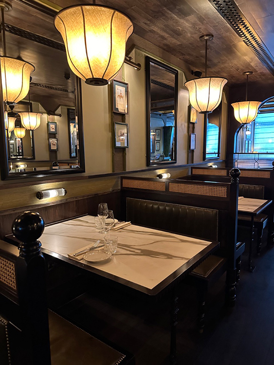 Booths at Gymkhana in Mayfair, London.