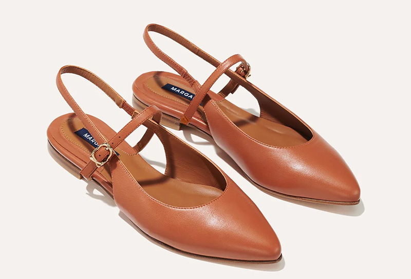 Margaux leather Crosby slingbacks.