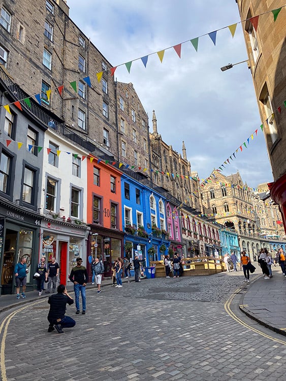 Victoria Street in Edinburgh, Scotland.