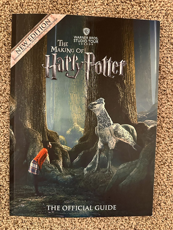 The VIP Souvenir Guidebook given to Deluxe ticket holders at the Harry Potter Studio Tour, London, England.