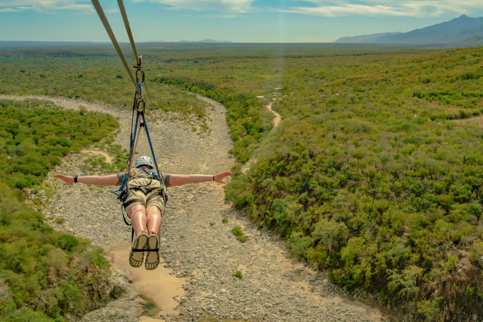 A Ziplining activity in Los Cabos, Mexico.