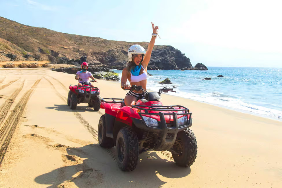 ATV tour on the beach at Cabo San Lucas, Mexico.