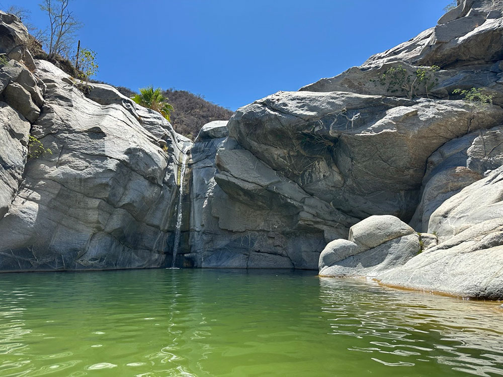 The Sol de Mayo Waterfall at Canon de la Zorra (Fox Canyon) Baja California Sur, Mexico.