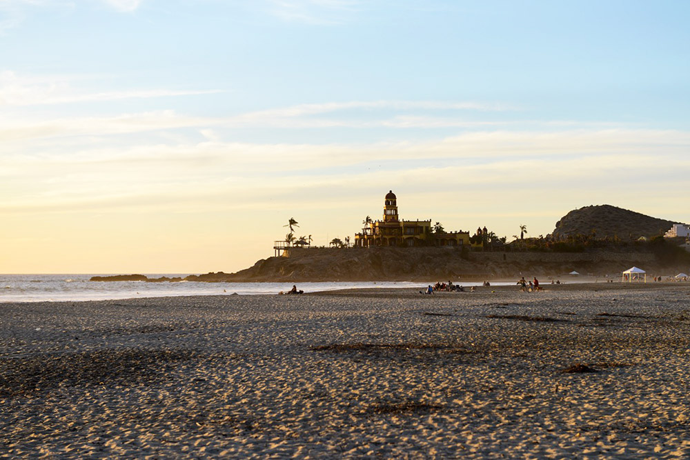 Sunset over Los Cerritos Beach, Mexico.