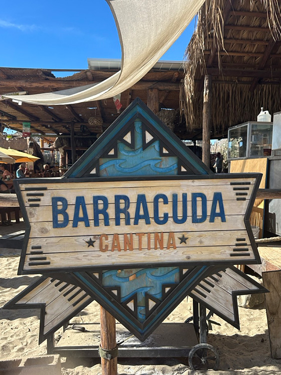 Barracuda Cantina restaurant at Los Cerritos Beach, Mexico.
