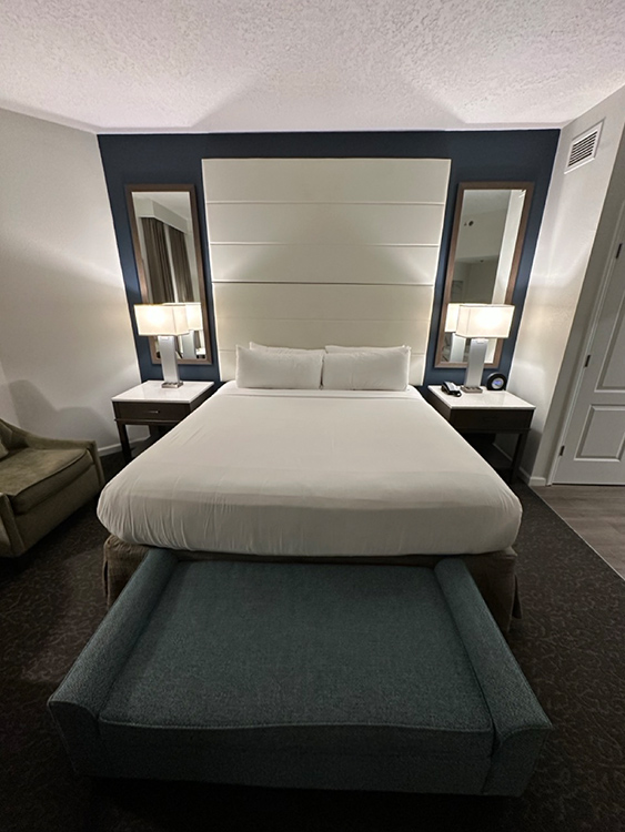 Main bedroom in a villa at the Caribe Royale Orlando, Florida.