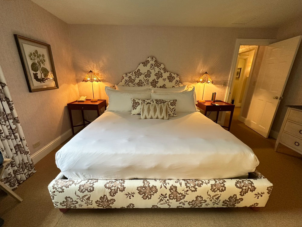 King bedroom in a suite at the Mayflower Inn, Washington, CT.