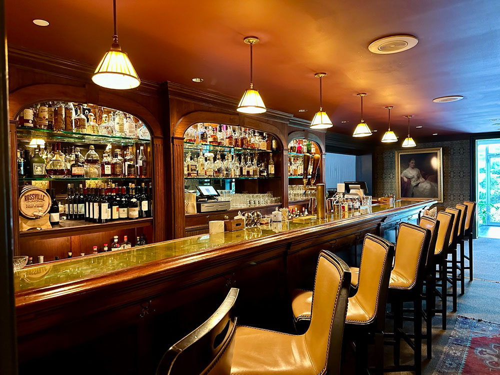 The bar at the Mayflower Inn, Washington, CT.