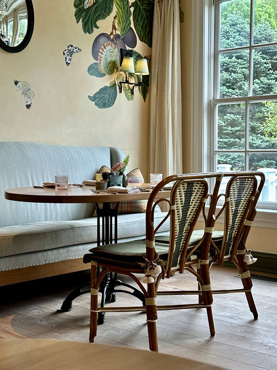 The breakfast room at the Mayflower Inn, Washington, CT.