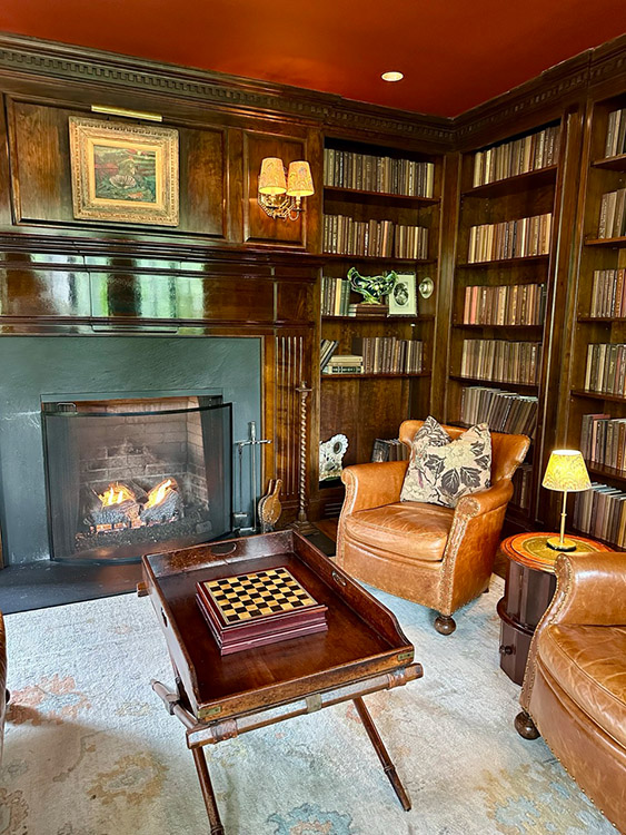 The library at the Mayflower Inn, Washington, CT.