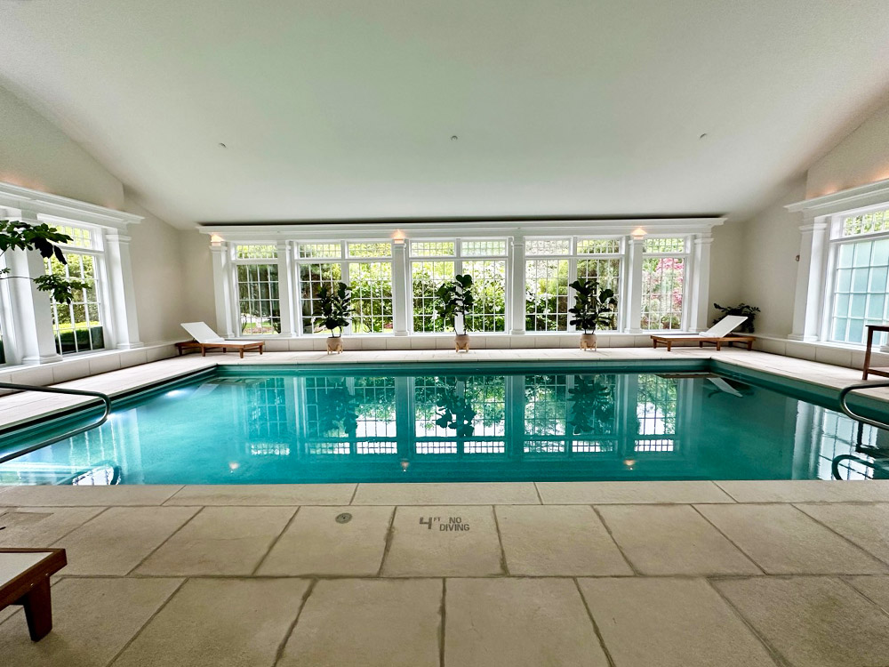 The spa pool at the Mayflower Inn, Washington, CT.