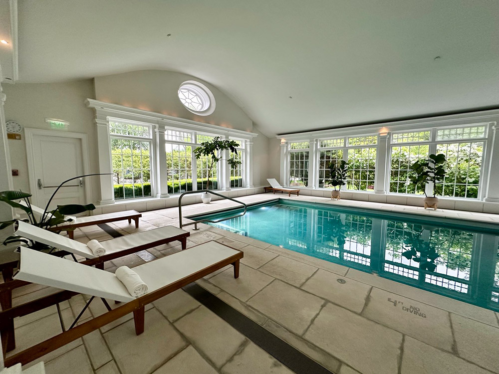 The spa pool at the Mayflower Inn, Washington, CT.