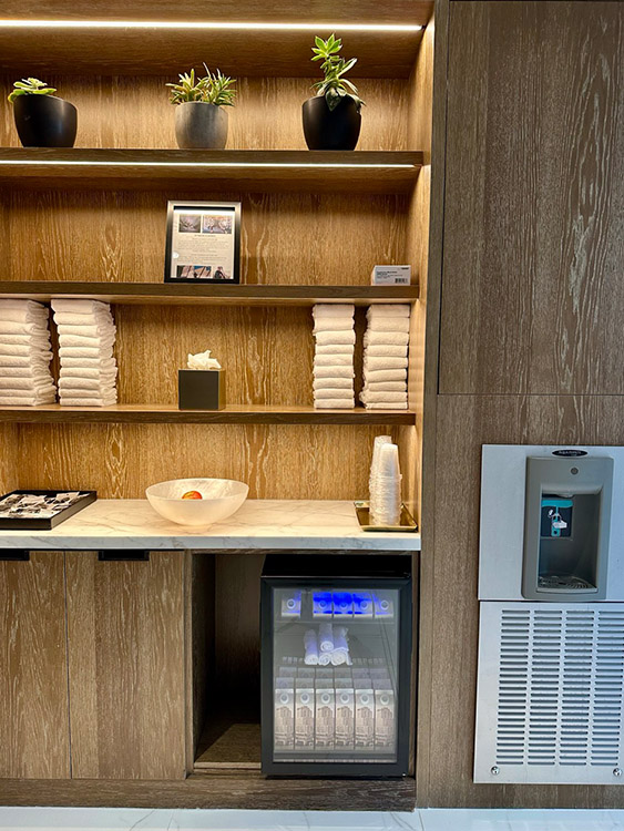 Amenities in the gym at the Conrad Los Angeles hotel, California.
