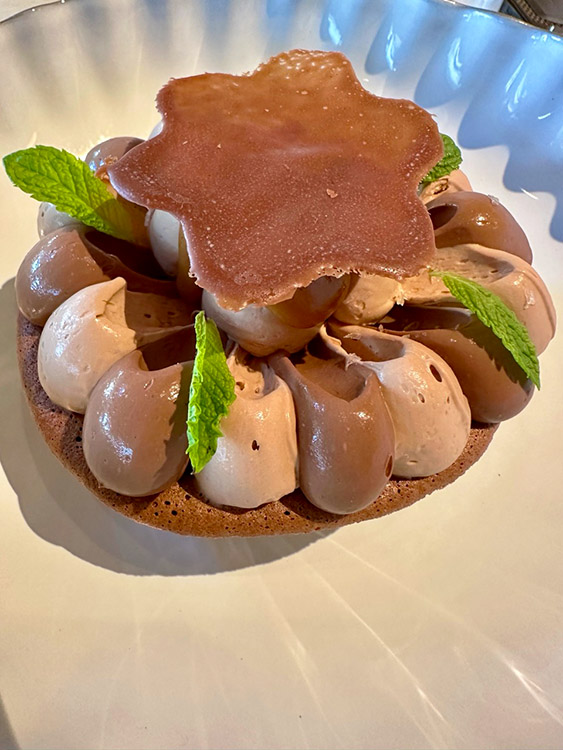 Dessert at the San Laurel restaurant in the Conrad Los Angeles hotel, California.