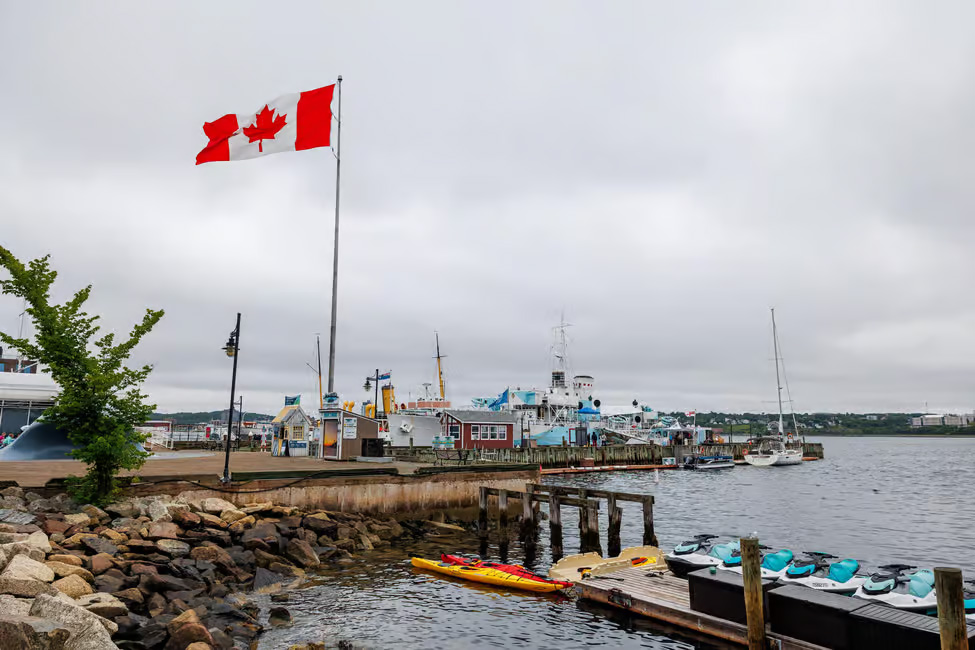 The waterfront boardwalk in Halifax, Nova Scotia, Canada.