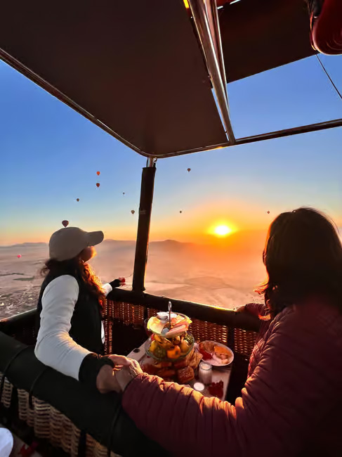 A balloon ride over Marrakech and the Atlas Mountains in Morocco.