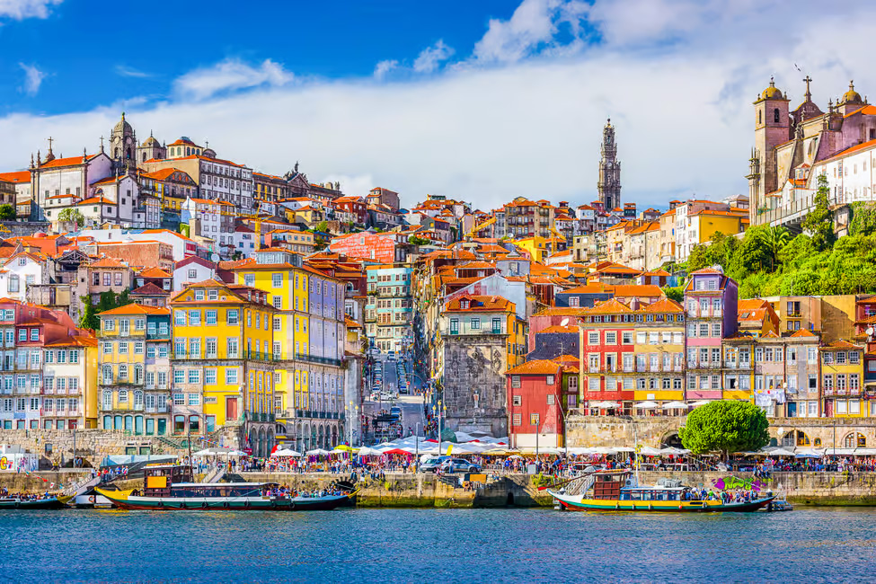 The colorful buildings of Porto, Portugal.