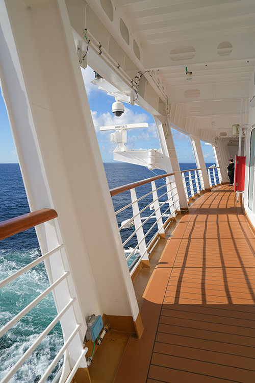 A promenade deck on board the Holland America Line MS Rotterdam.