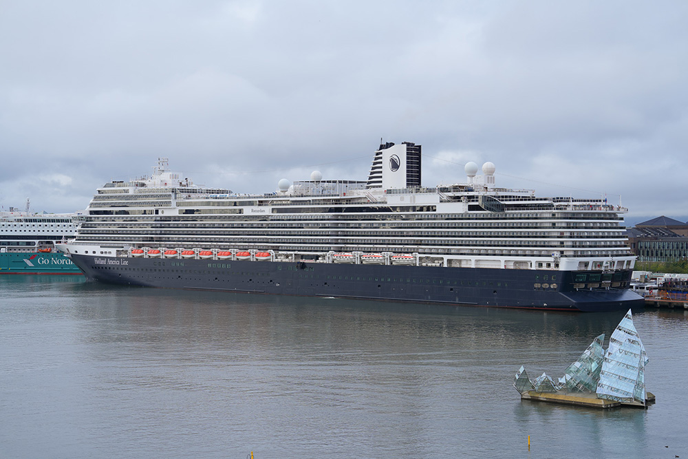 The MS Rotterdam docked at Rotterdam.