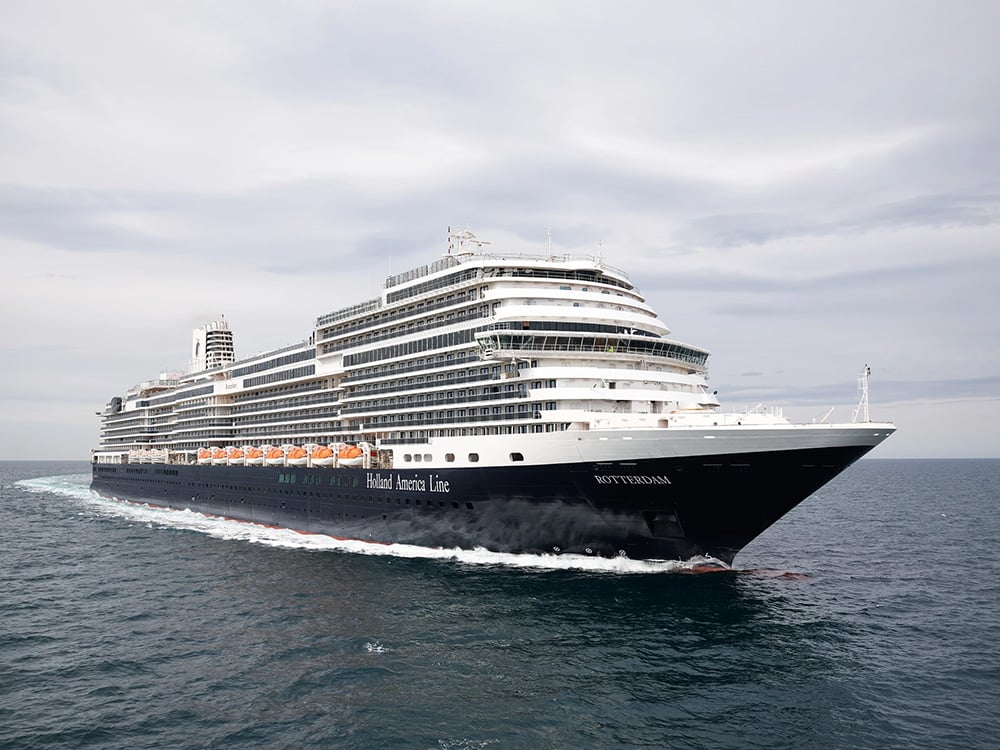 The Holland America Line MS Rotterdam at sea.