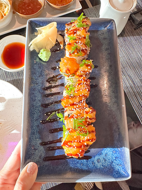 Sushi rolls at the Tamarind restaurant on the Holland America Line MS Rotterdam.