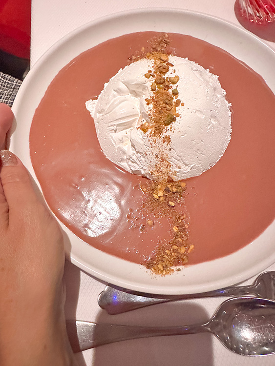 A chocolate dessert served at Rudi's Sel de Mer on the MS Rotterdam.