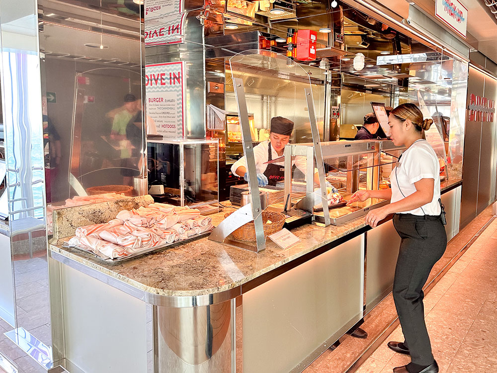 Casual dining in the Dive In restaurant on board the MS Rotterdam.