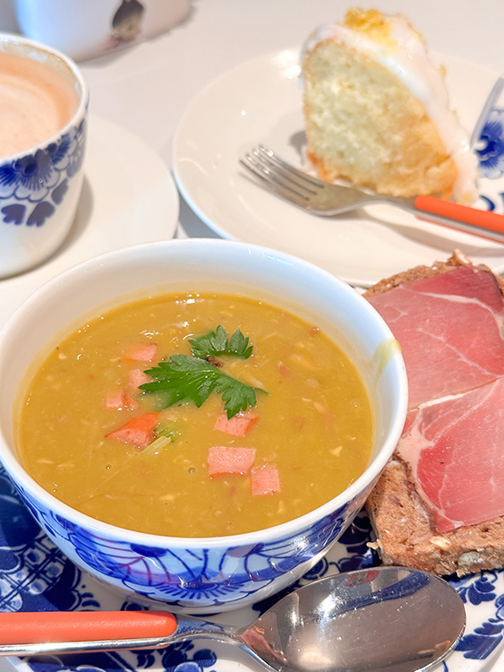 Hearty food served in the Dutch Cafe on board the MS Rotterdam.