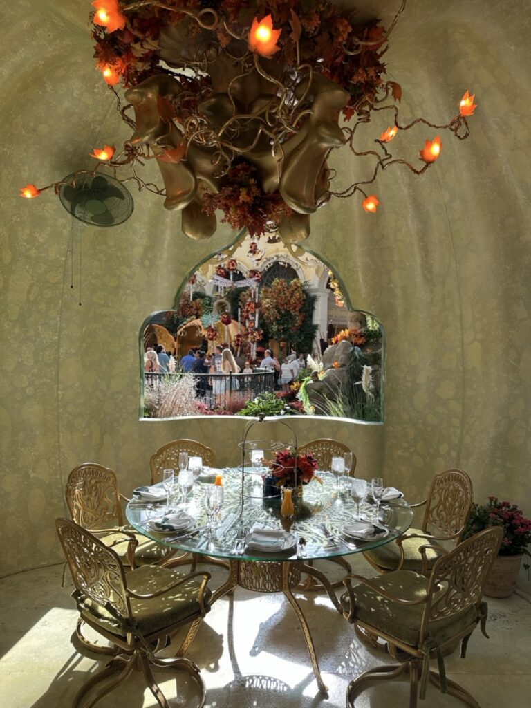 View of the brunch table at the Garden Table at the Bellagio, Las Vegas.