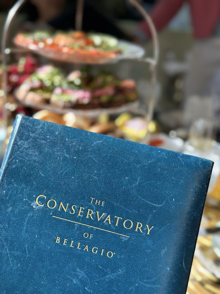 Menu at the Garden Table at the Bellagio, Las Vegas.
