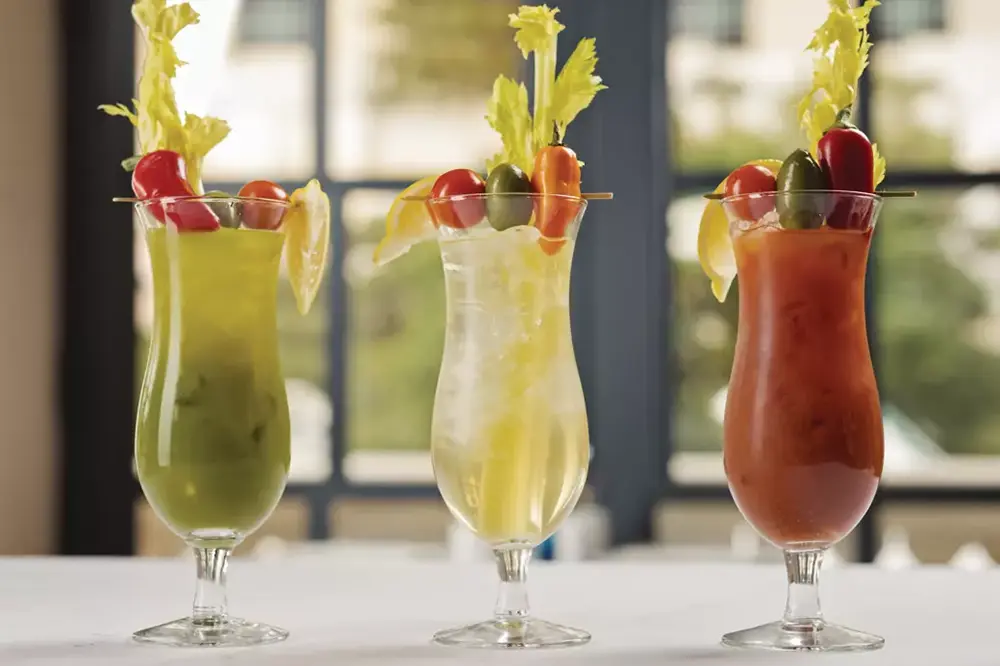 3 Bloody Marys at Sadelle's Cafe at Bellagio, Las Vegas.