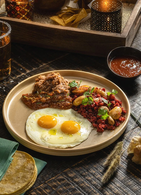Papas con chorizo served for brunch at Mona Rosa, Las Vegas.