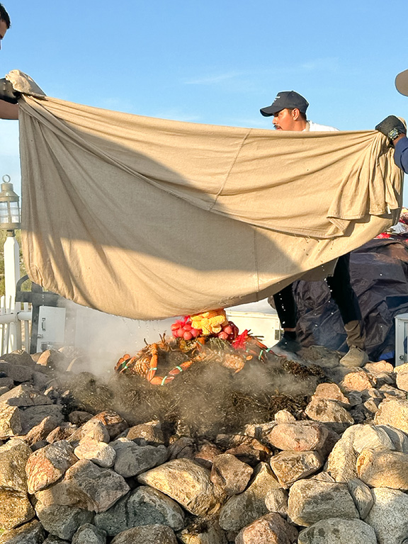 Preparing to cook a clambake dinner at the Chatham Bars Inn Resort & Spa, Cape Cod, MA.
