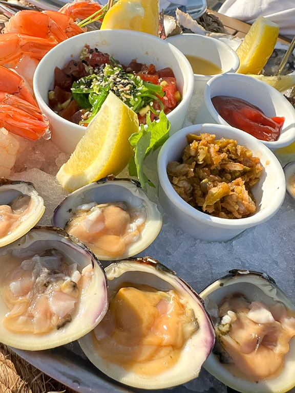 Fresh oysters appetizer, part of a clambake dinner at the Chatham Bars Inn Resort & Spa, Cape Cod, MA.