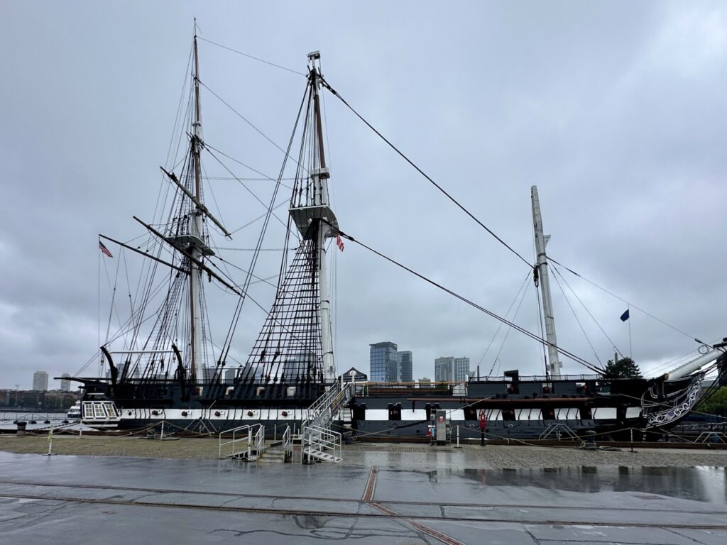 The USS Constitution ship in Boston, Massachusetts.