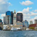 View of Boston Harbor and the city skyline.