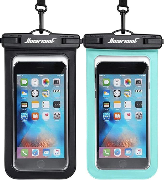 Pack of two Hiearchool waterproof phone pouches.