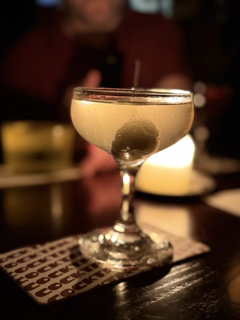 The signature Filthy Martini at Bar Leone, Hong Kong.