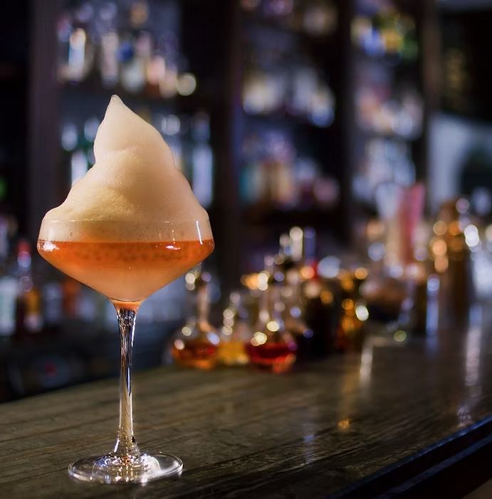A signature cocktail at Quinary bar, Hong Kong.