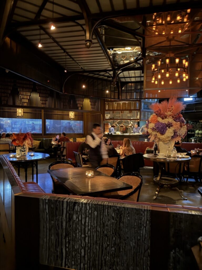 Traditional decor at Mott 32 restaurant, Hong Kong.