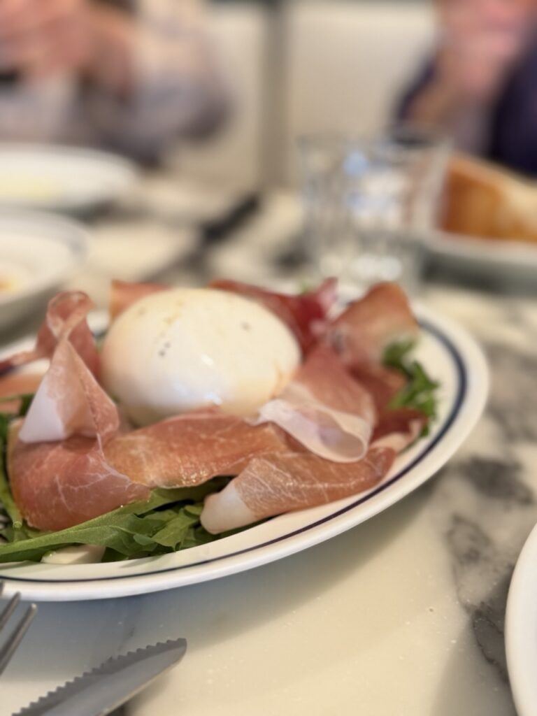 A burrata and prosciutto salad served at the BluHouse restaurant in the Rosewood hotel, Hong Kong.