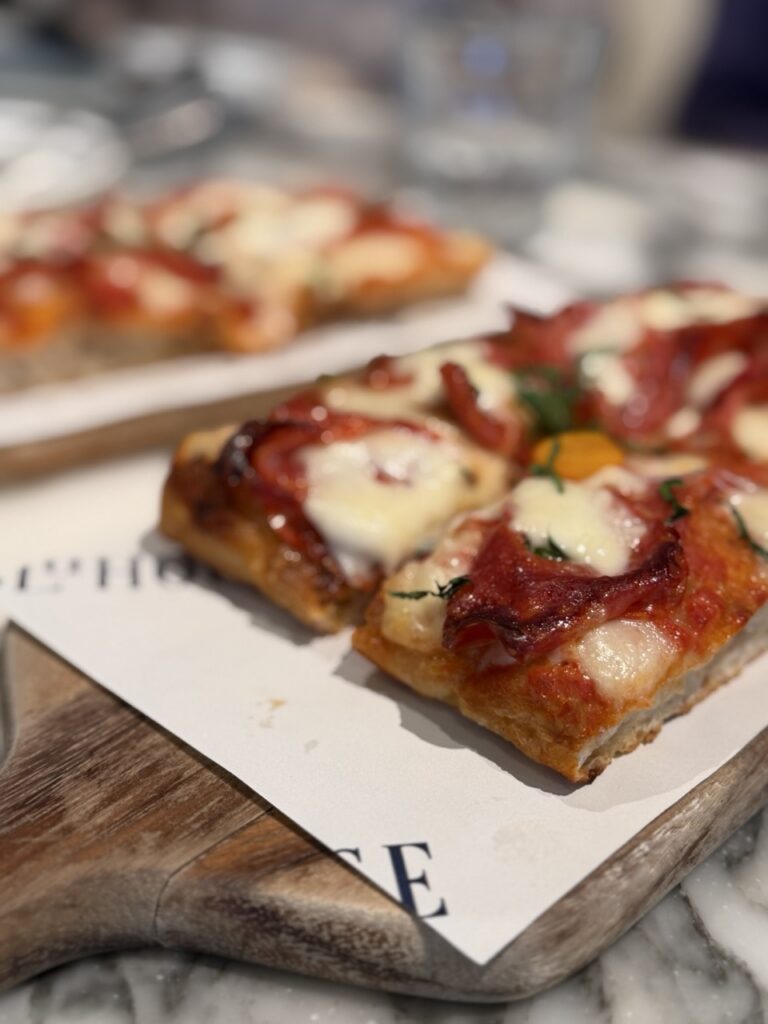 Slices of pizza served at the BluHouse restaurant in the Rosewood hotel, Hong Kong.