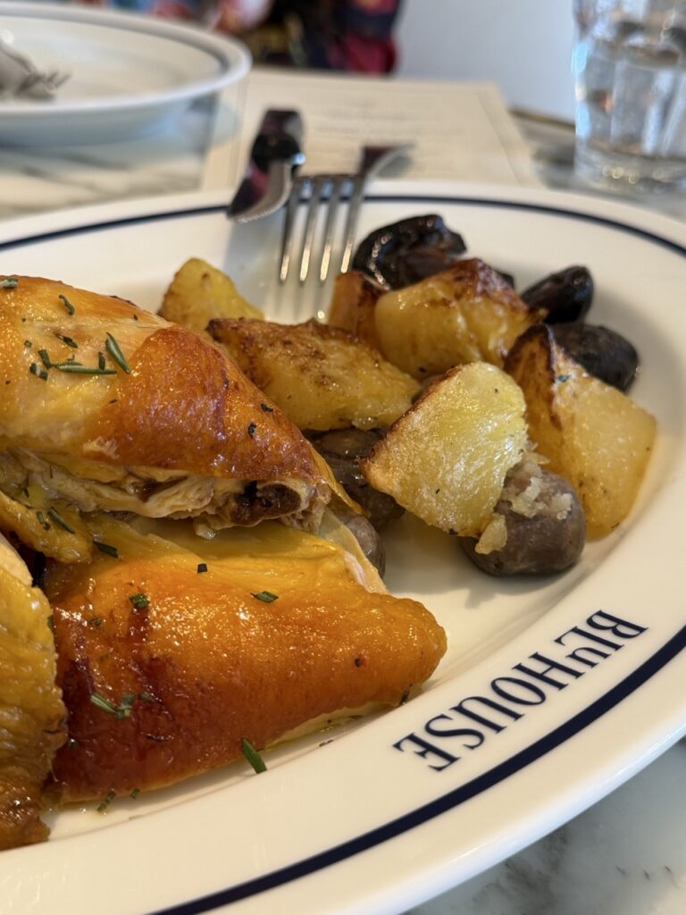 Roasted chicken at the BluHouse restaurant in the Rosewood hotel, Hong Kong.