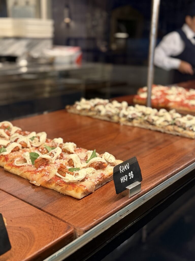 Pizzas at the BluHouse restaurant in the Rosewood hotel, Hong Kong.