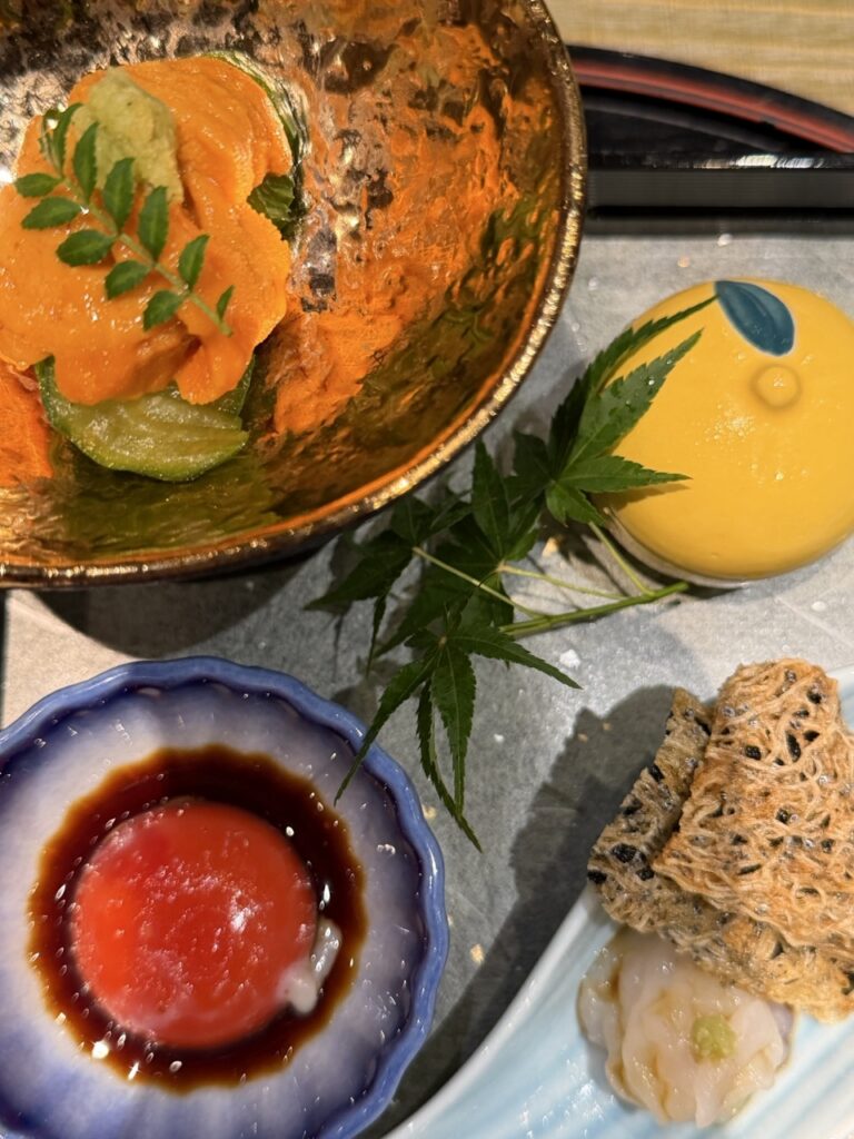 Appetizers at the Sagano restaurant in the New World Millennium Hong Kong Hotel, Hong Kong.