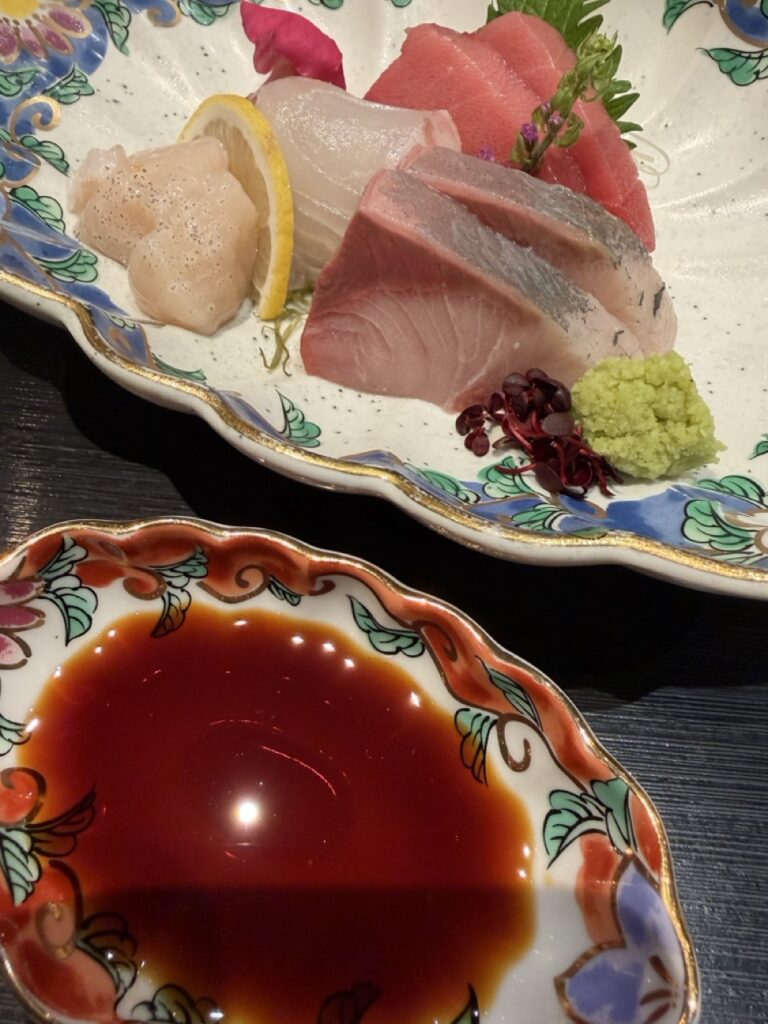 Sashimi at the Sagano restaurant in the New World Millennium Hong Kong Hotel, Hong Kong.