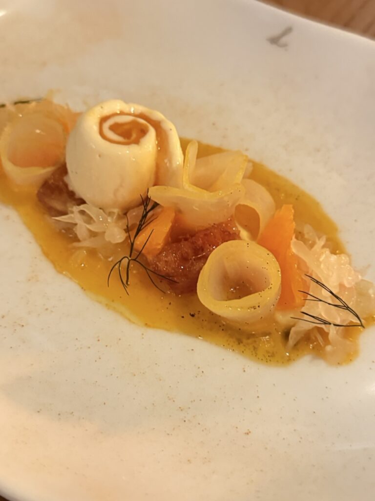 A beautifully presented citrus dessert at the Louise restaurant, Hong Kong.